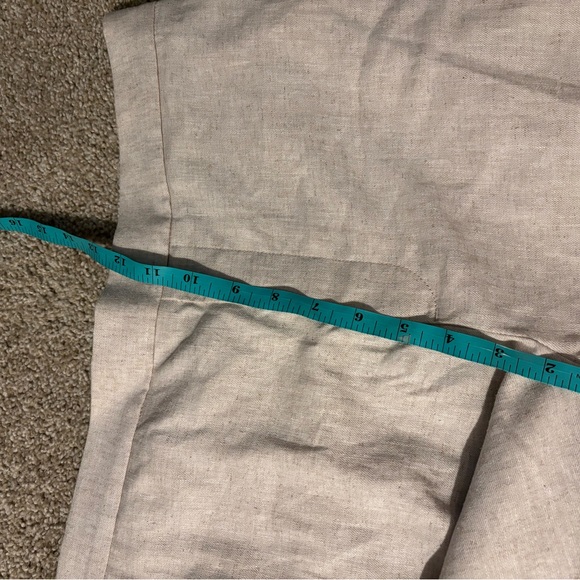 NWT Banana Republic Linen Wide Leg Cropped Pull On Pants in Flax Medium - Picture 9 of 10